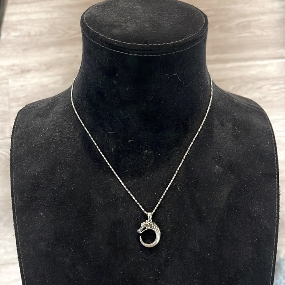John Hardy Naga (Dragon) Sterling Silver Necklace with Sapphire Eyes. Like new.